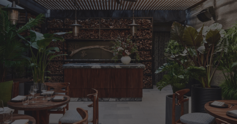 A dining room at Enclos restaurant in Sonoma, CA